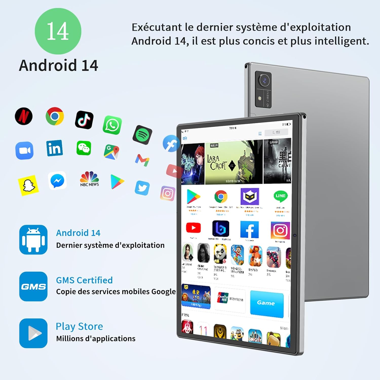 QDDQ Android 14 Tablet 10 Inch, 16 GB RAM + 256 GB ROM (1 TB TF) Tablet PC, 8000 mAh, 2.4G/5G WiFi 2 in 1 Tablet with Keyboard, Case, Mouse, Stylus, Octa-core, GPS, Pink