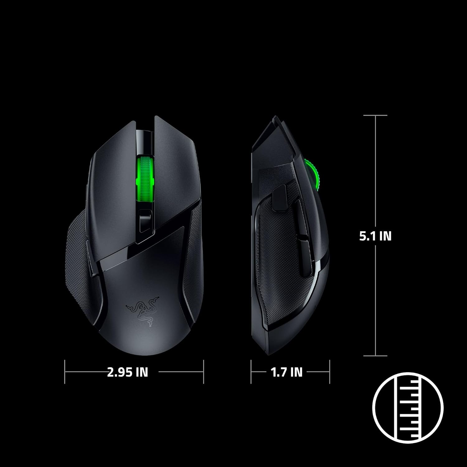 Razer Basilisk V3 X HyperSpeed Customizable Wireless Gaming Mouse: Mechanical Switches Gen-2-5G Advanced 18K Optical Sensor - Chroma RGB 9 Programmable Controls 535 Hr Battery Classic Black