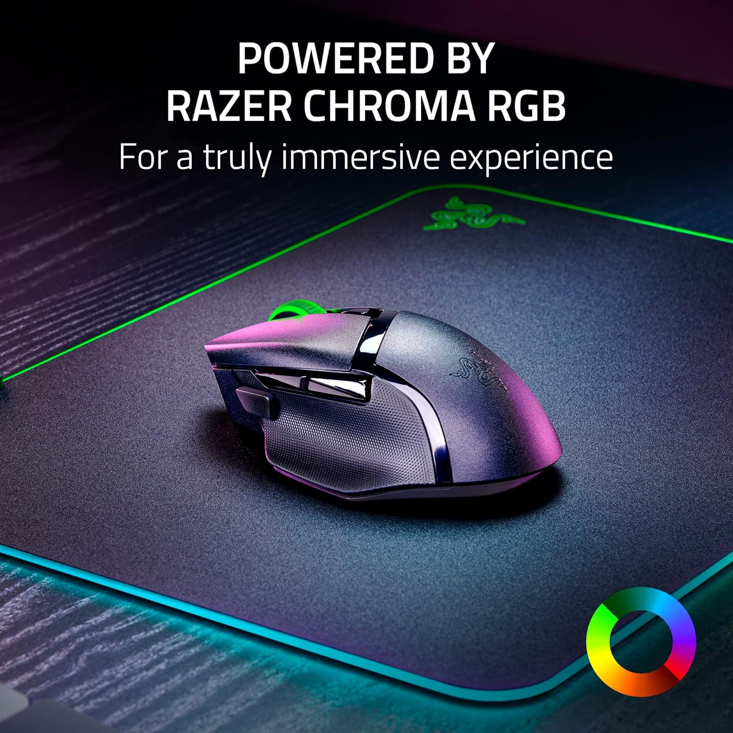 Razer Basilisk V3 X HyperSpeed Customizable Wireless Gaming Mouse: Mechanical Switches Gen-2-5G Advanced 18K Optical Sensor - Chroma RGB 9 Programmable Controls 535 Hr Battery Classic Black