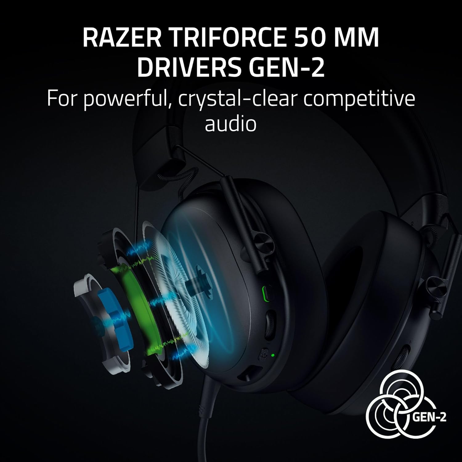 Razer BlackShark V3 X HyperSpeed Wireless Gaming Headset for PC: 50mm Drivers - Cardioid Mic - 2.4 GHz, Bluetooth, USB - Works with Mac, PS5, Nintendo Switch, Smartphone - 70 Hr Battery - Black