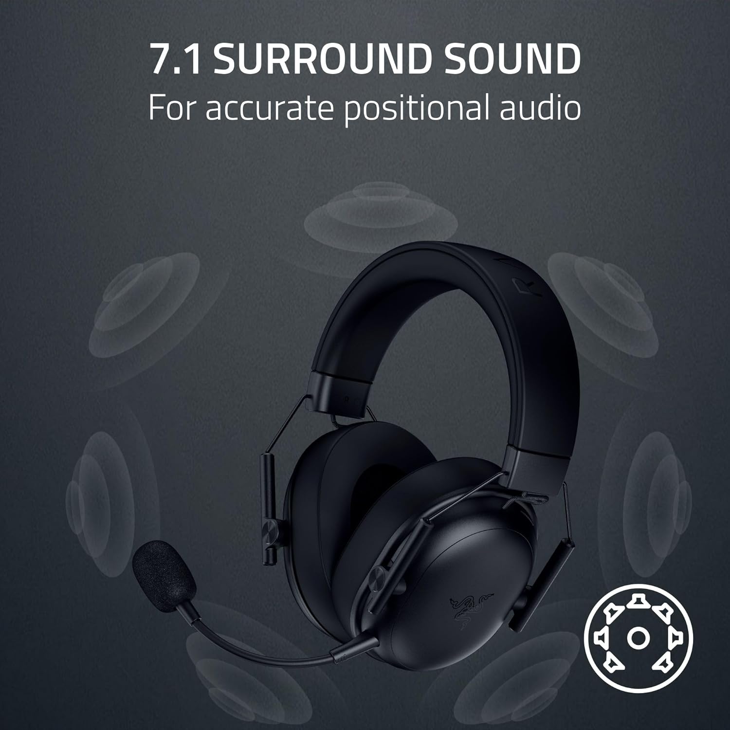 Razer BlackShark V3 X HyperSpeed Wireless Gaming Headset for PC: 50mm Drivers - Cardioid Mic - 2.4 GHz, Bluetooth, USB - Works with Mac, PS5, Nintendo Switch, Smartphone - 70 Hr Battery - Black