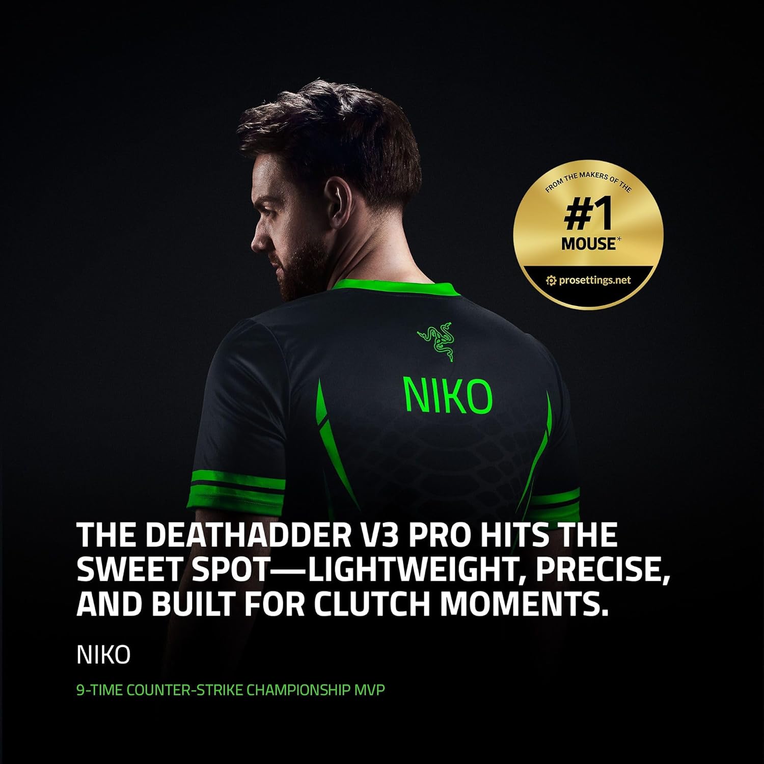 Razer DeathAdder V3 Pro Wireless Gaming Mouse: 64g Lightweight Ergonomic - 30K DPI Optical Sensor - Gen-3 Optical Switches - 8 Programmable Controls - Up to 90 Hr Battery - White White 1000 Hz