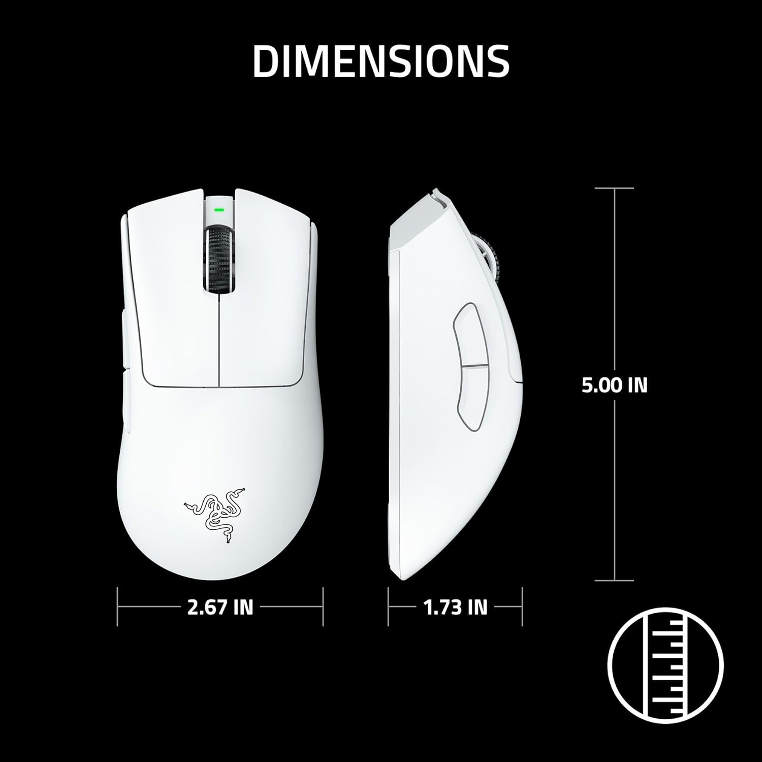 Razer DeathAdder V3 Pro Wireless Gaming Mouse: 64g Lightweight Ergonomic - 30K DPI Optical Sensor - Gen-3 Optical Switches - 8 Programmable Controls - Up to 90 Hr Battery - White White 1000 Hz