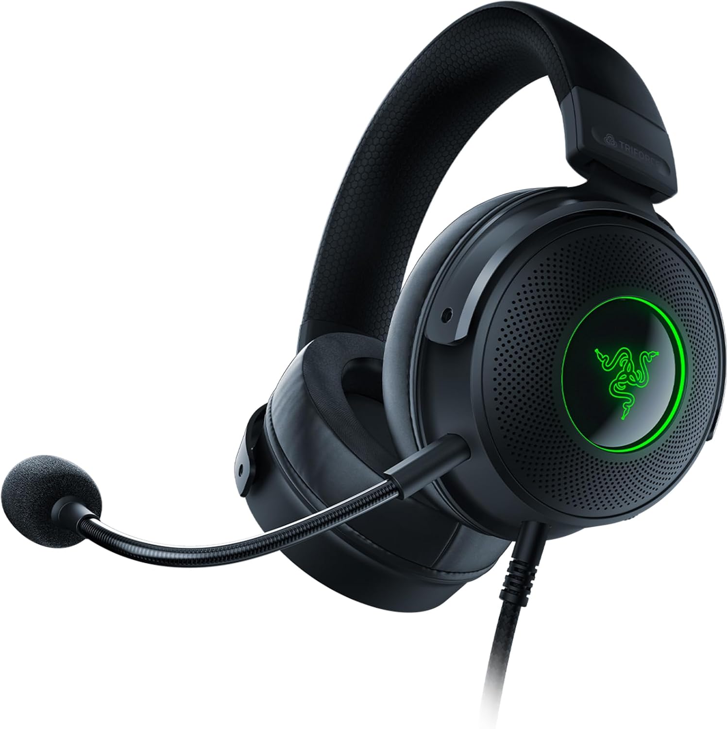Razer Kraken V3 - Wired USB Gaming Headset with Razer Chroma RGB (50mm TriForce Titanium Driver, THX Spatial Audio, Detachable HyperClear Cardioid Microphone, Chroma RGB) Black Kraken V3 Black