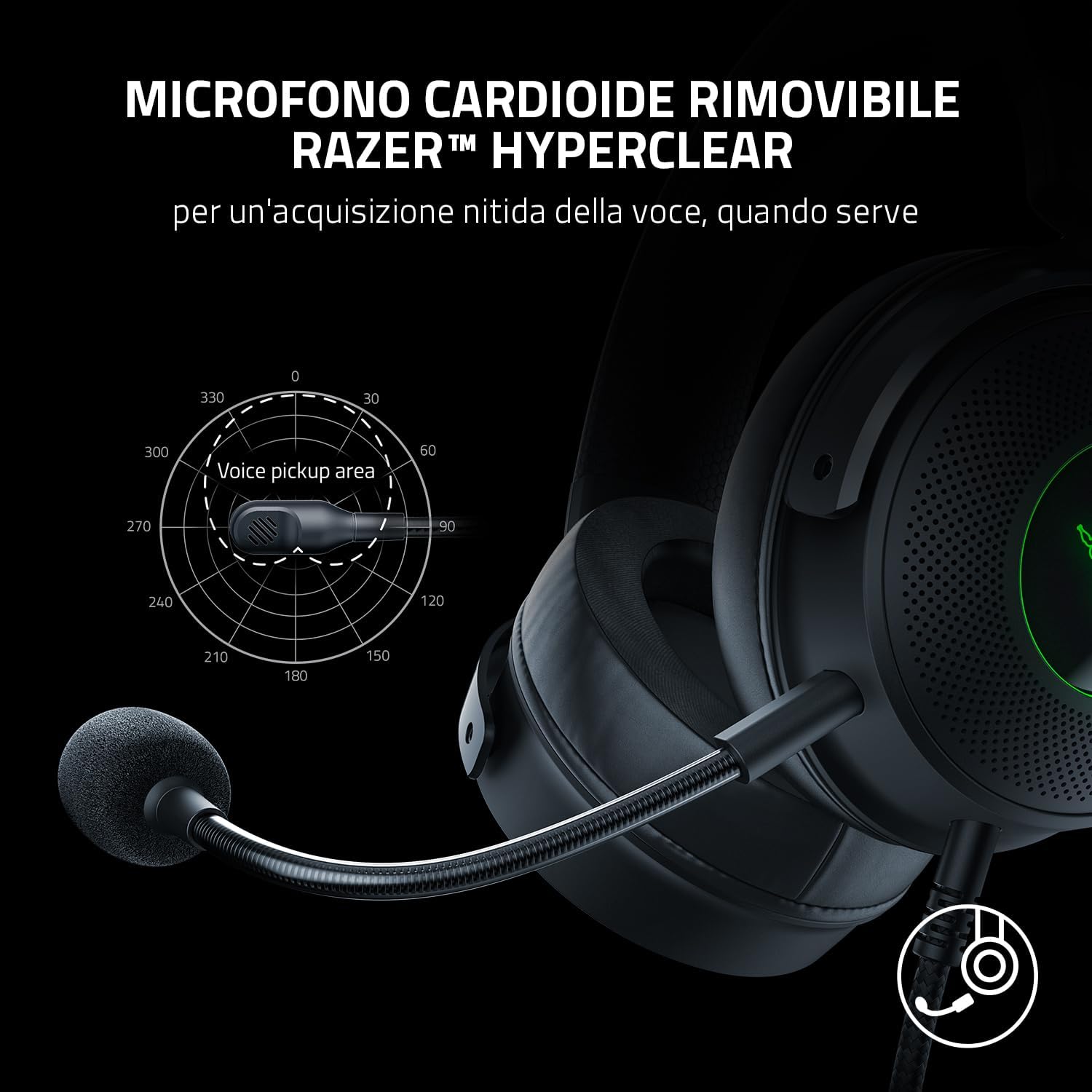 Razer Kraken V3 - Wired USB Gaming Headset with Razer Chroma RGB (50mm TriForce Titanium Driver, THX Spatial Audio, Detachable HyperClear Cardioid Microphone, Chroma RGB) Black Kraken V3 Black