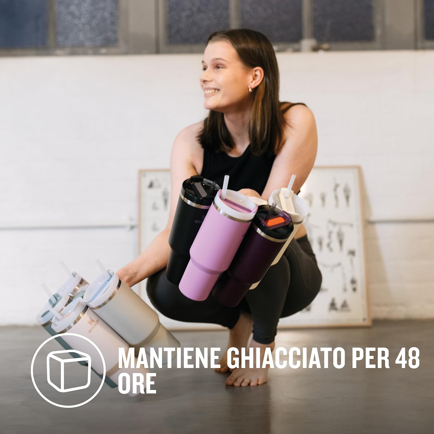 Stanley Quencher H2.0 Flowstate Water Bottle with Straw - Cold for 9-11 Hours - With Ice for 40-48 Hours - BPA Free - Insulated Mug with Handle Core 1.2L Plum