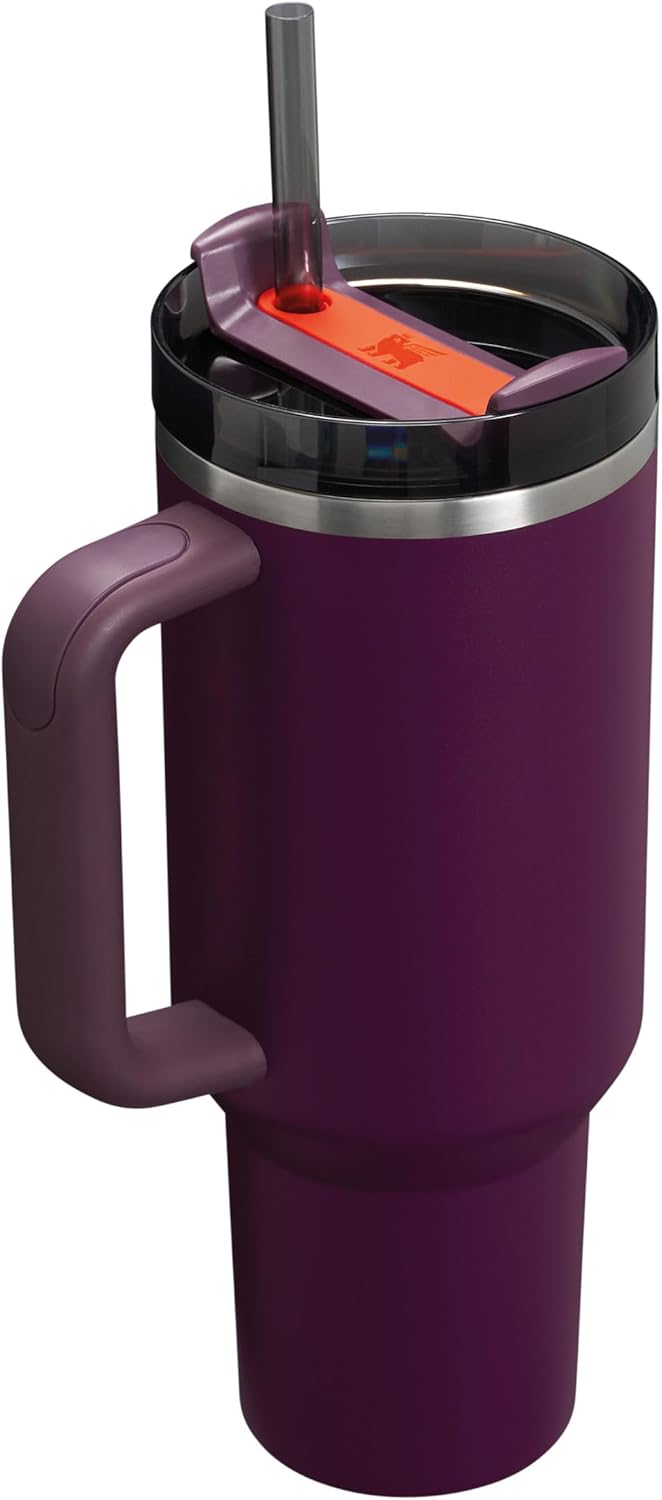 Stanley Quencher H2.0 Flowstate Water Bottle with Straw - Cold for 9-11 Hours - With Ice for 40-48 Hours - BPA Free - Insulated Mug with Handle Core 1.2L Plum