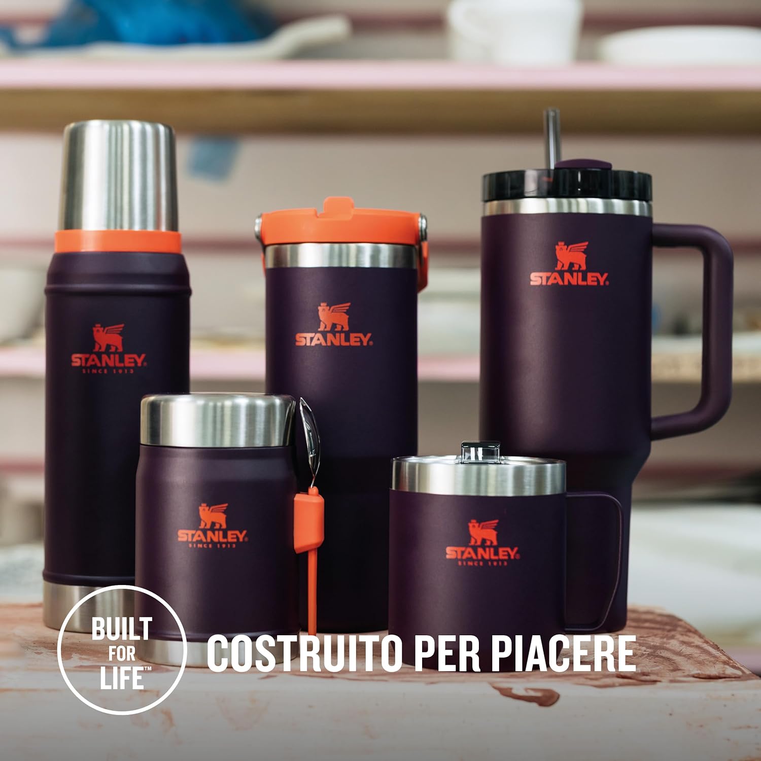 Stanley Quencher H2.0 Flowstate Water Bottle with Straw - Cold for 9-11 Hours - With Ice for 40-48 Hours - BPA Free - Insulated Mug with Handle Core 1.2L Plum