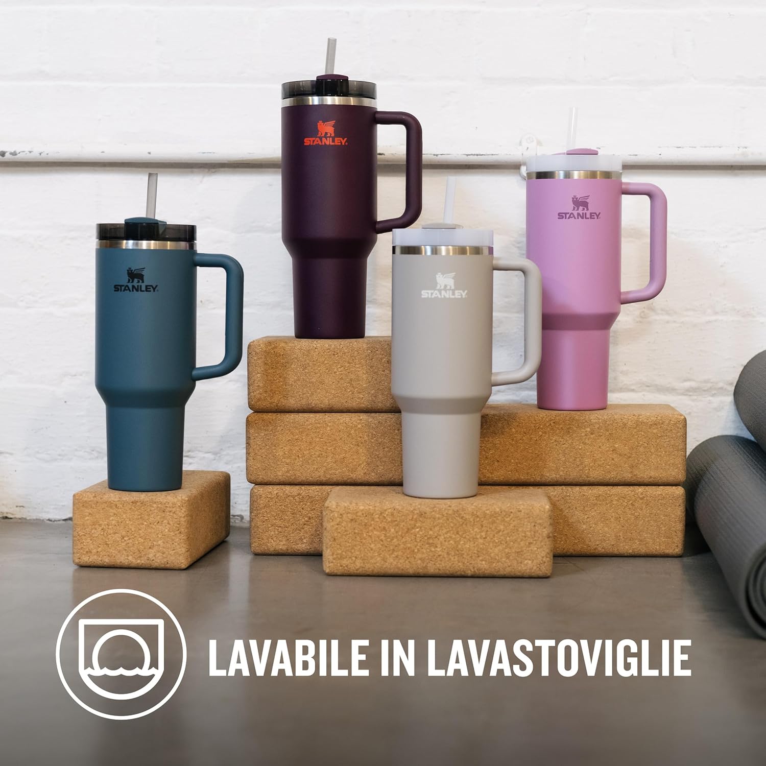 Stanley Quencher H2.0 Flowstate Water Bottle with Straw - Cold for 9-11 Hours - With Ice for 40-48 Hours - BPA Free - Insulated Mug with Handle Core 1.2L Plum