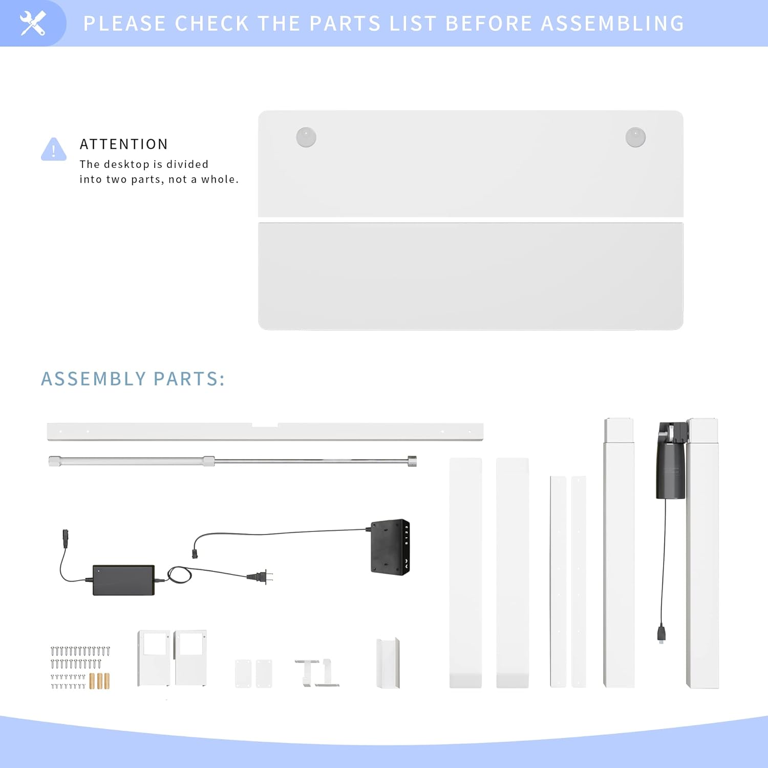 SUNLEI Electric Height Adjustable Standing Desk Ergonomic Stand Up Desk for Home Office 55 x 24 Inches Splice Board Hook Storage 55inch White and White