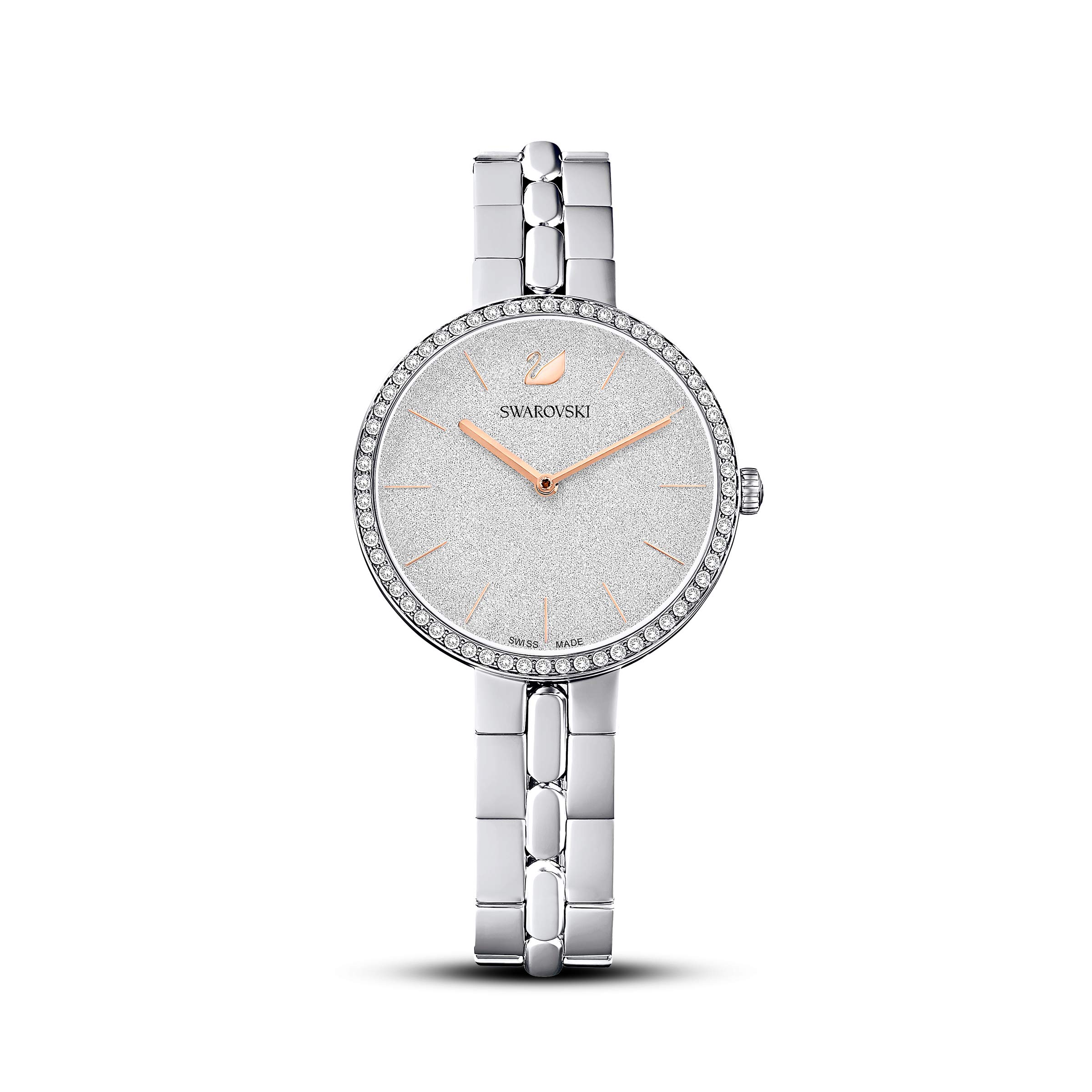 Swarovski Cosmopolitan Crystal Watch, Clear Crystals, Rose Gold Tone Finish, Swiss Made, Part of The Cosmopolitan Watch Collection Stanless Steel
