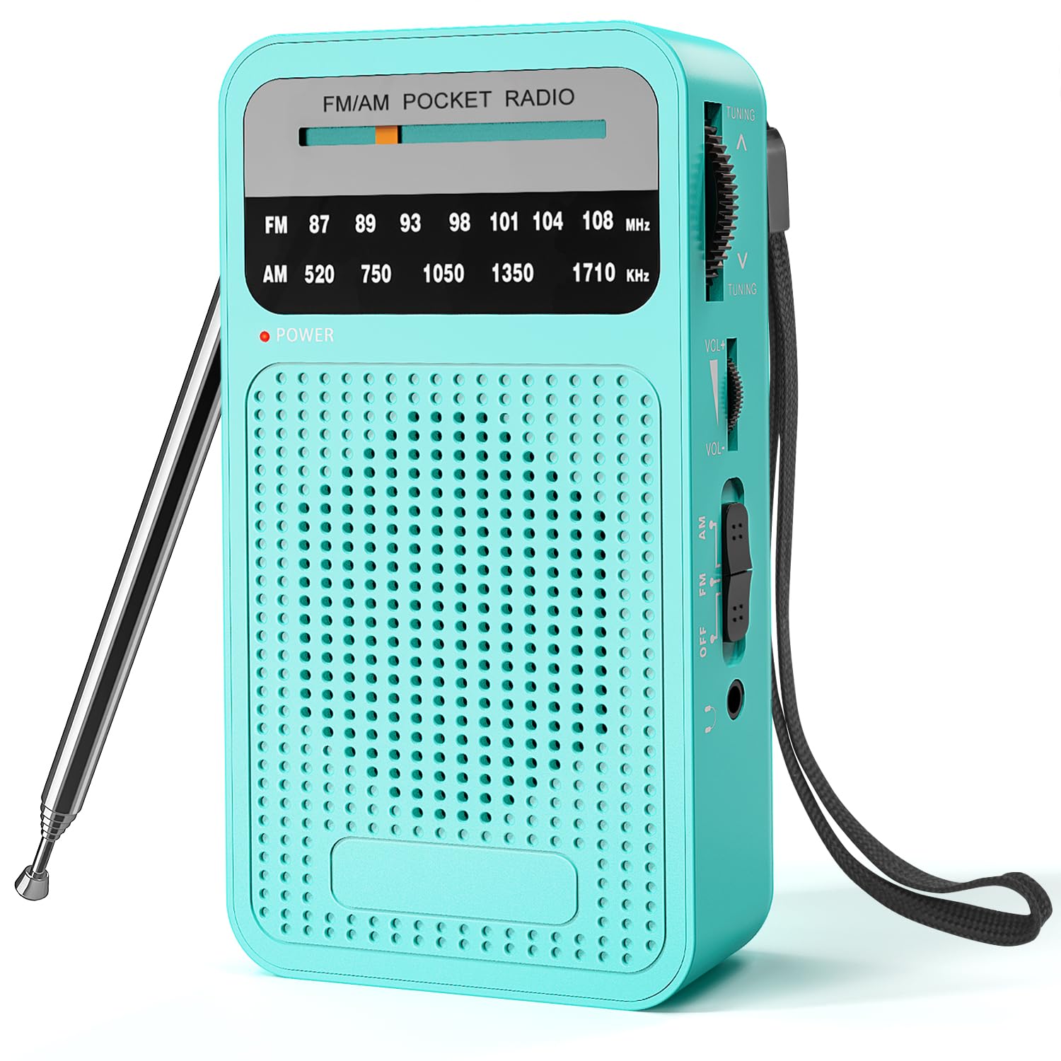 Tendak Portable Radio, Portable FM/AM Radio, Pocket Radio with Excellent Reception, Superior Sound Quality, Easy to Use, Headphone Jack
