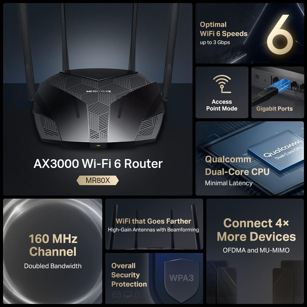 TP-LINK MR80X AX3000 Dual-Band Wi-Fi 6 Router