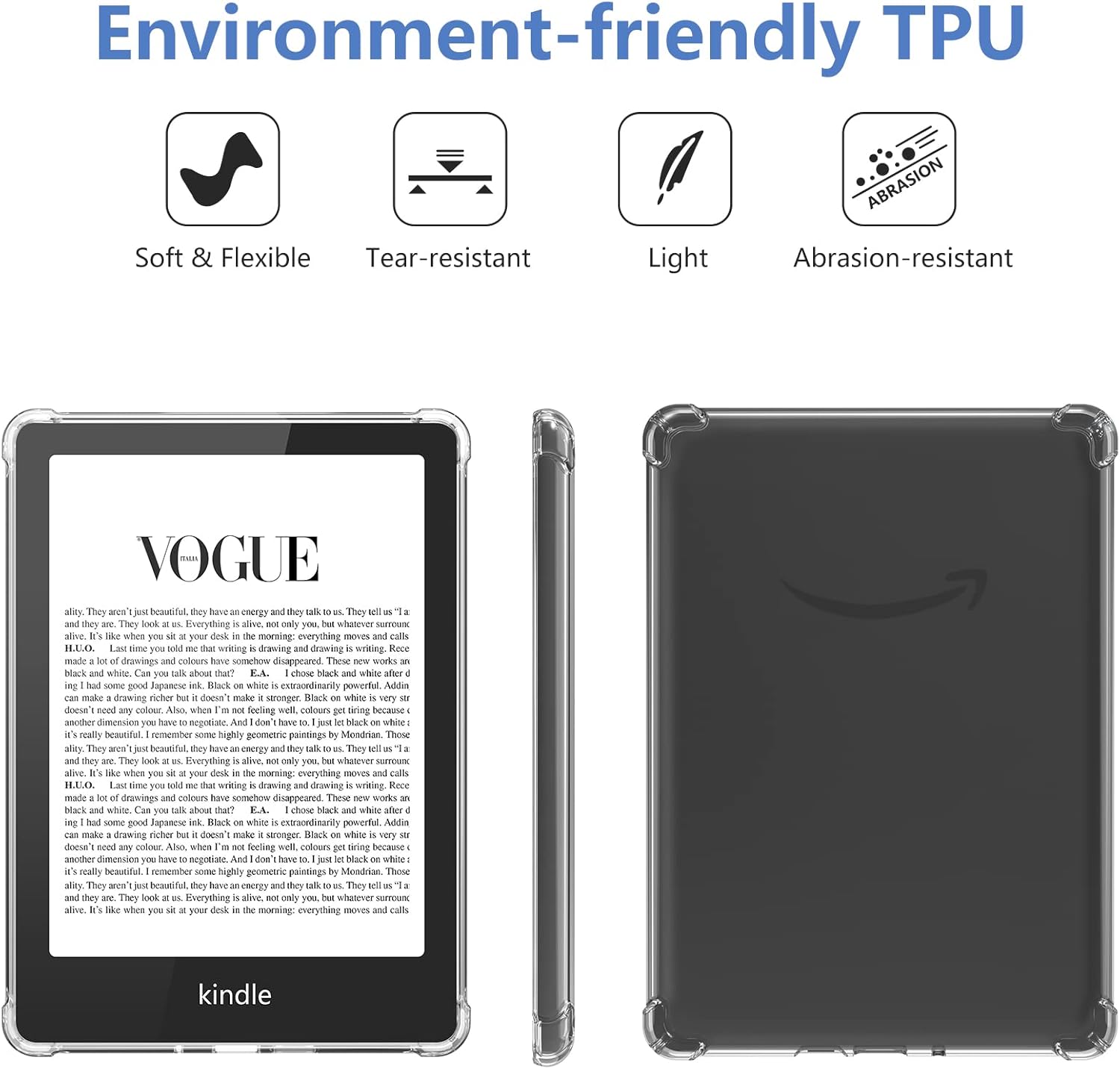 TQQ Case Compatible with 6 Inch New Kindle 11th Generation 2024/2022, Slim and Lightweight Design - Classic Transparent Transparent