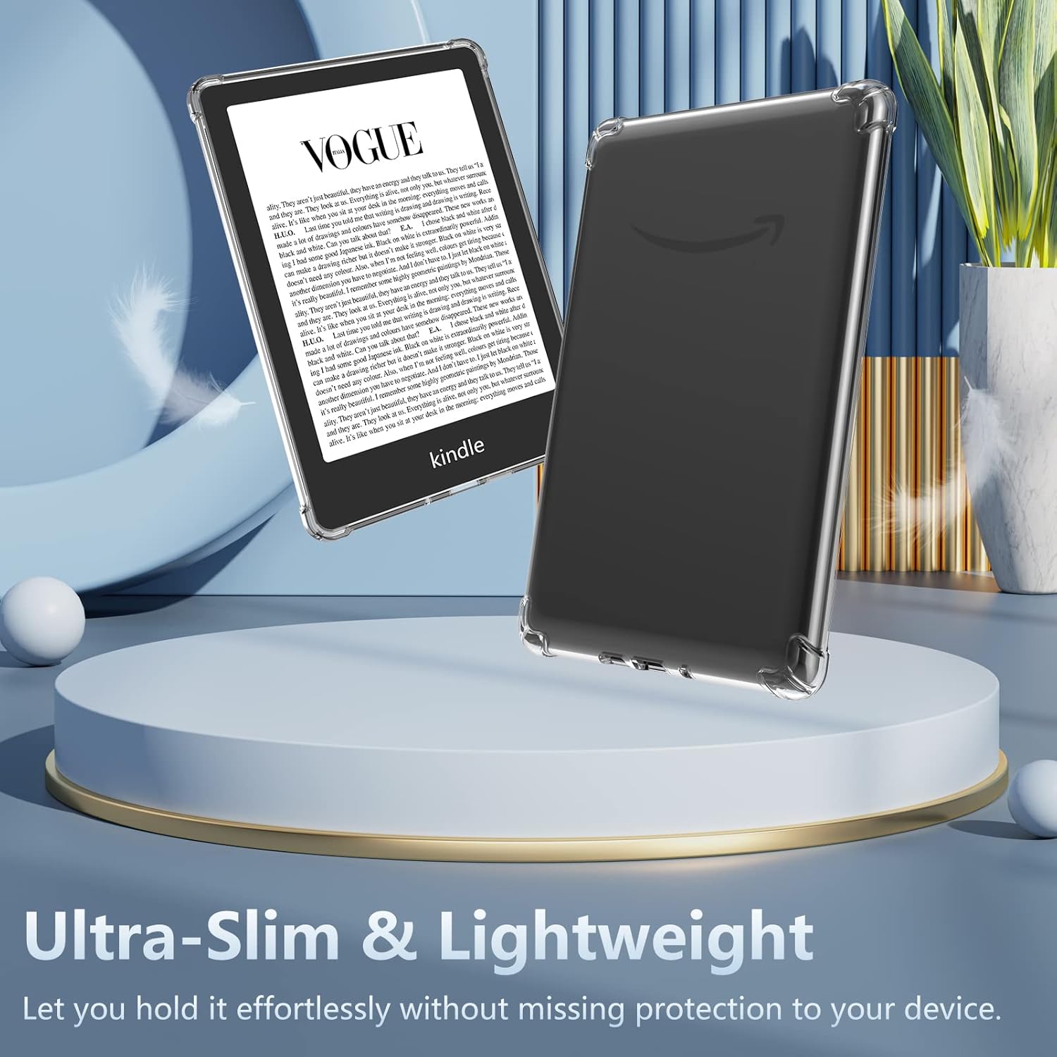 TQQ Case Compatible with 6 Inch New Kindle 11th Generation 2024/2022, Slim and Lightweight Design - Classic Transparent Transparent