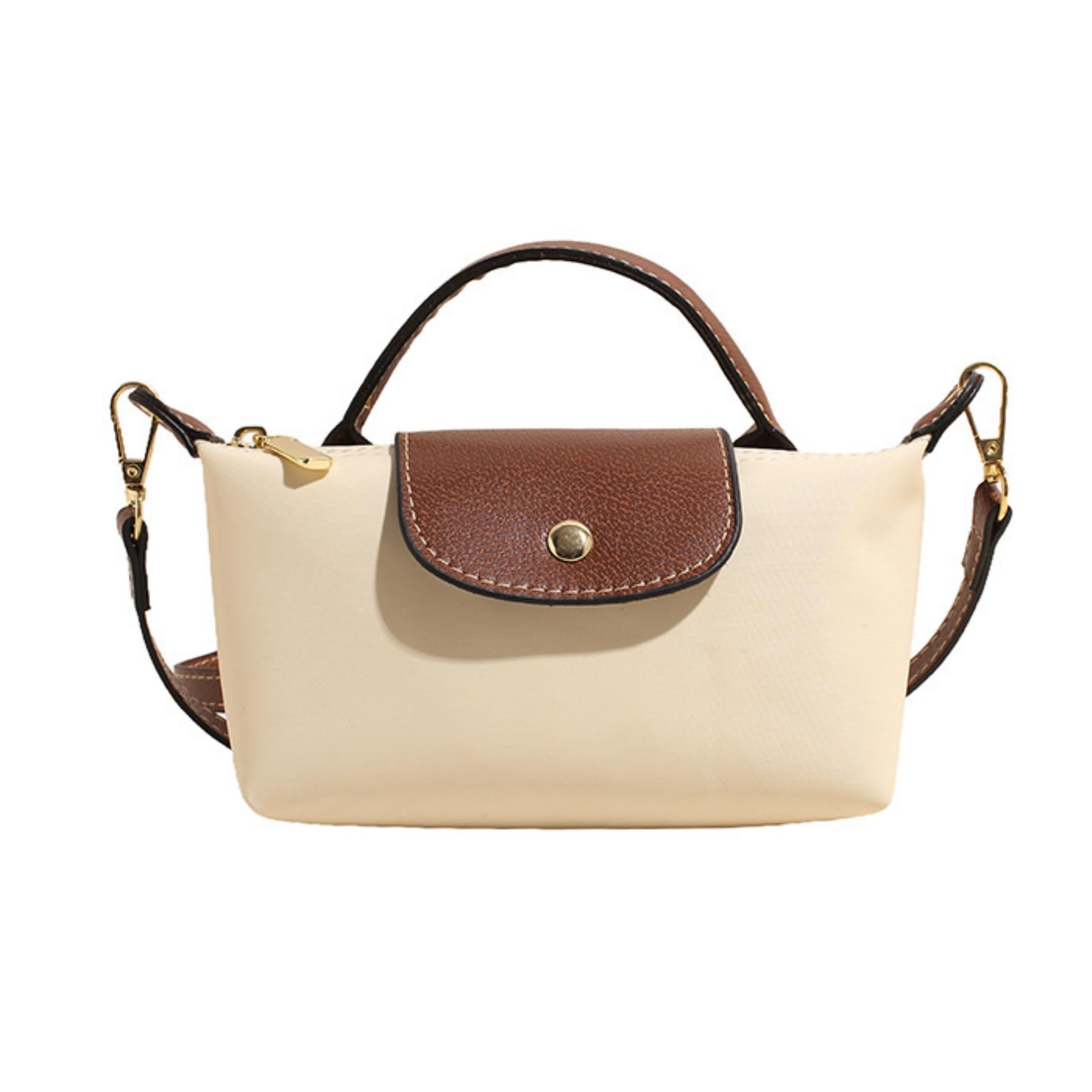 Women's Fashion Colorblock Mini Crossbody Bag Solid Color Square Purse with Adjustable Strap Elegant Beige