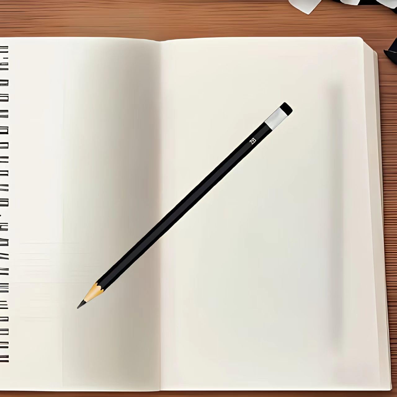 001 2B Pencils, Pack of 12, Wooden Pencils (2B)