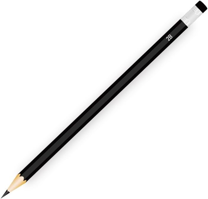 001 2B Pencils, Pack of 12, Wooden Pencils (2B)