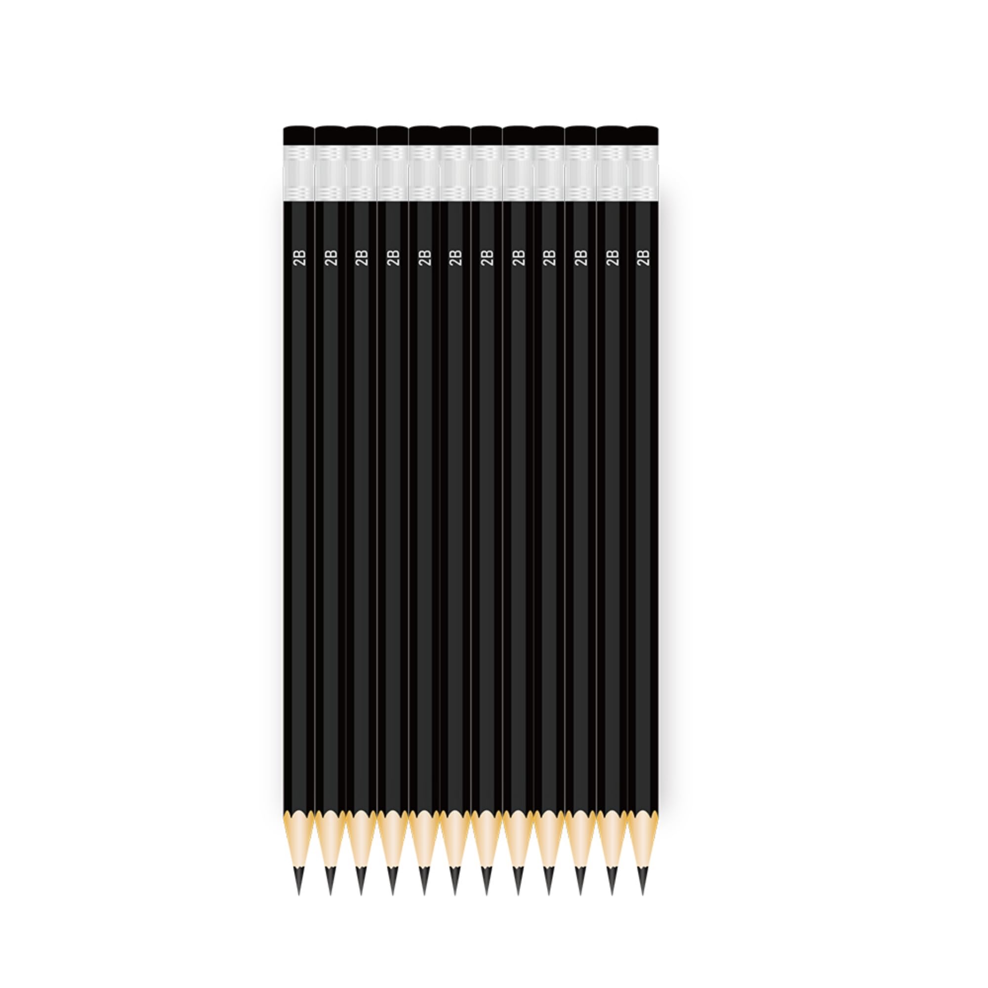 001 2B Pencils, Pack of 12, Wooden Pencils (2B)