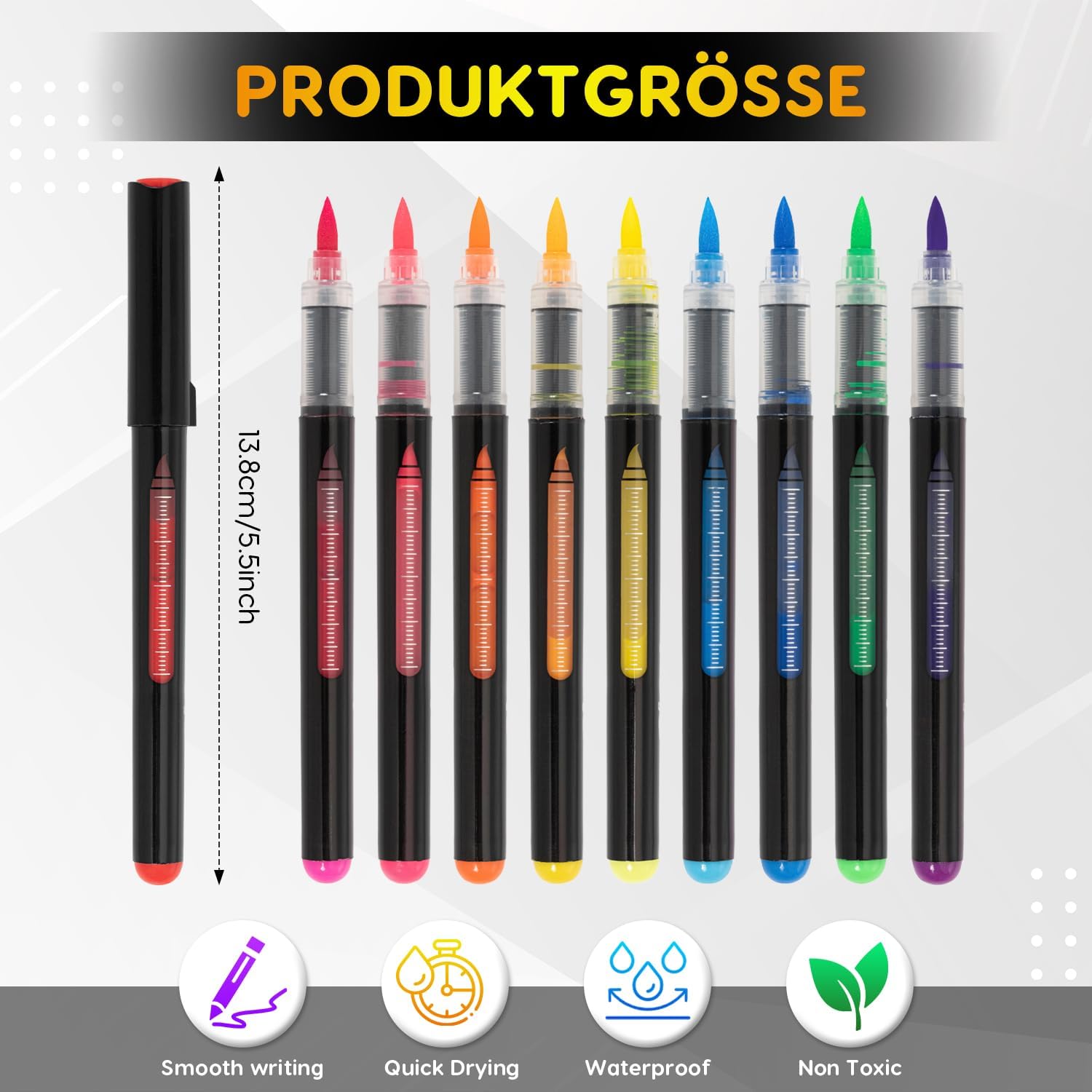 10PCS UV Halloween Body Painting Pens Fluorescent Colors Tattoo Markers Under UV Black Light Washable Neon Party Markers