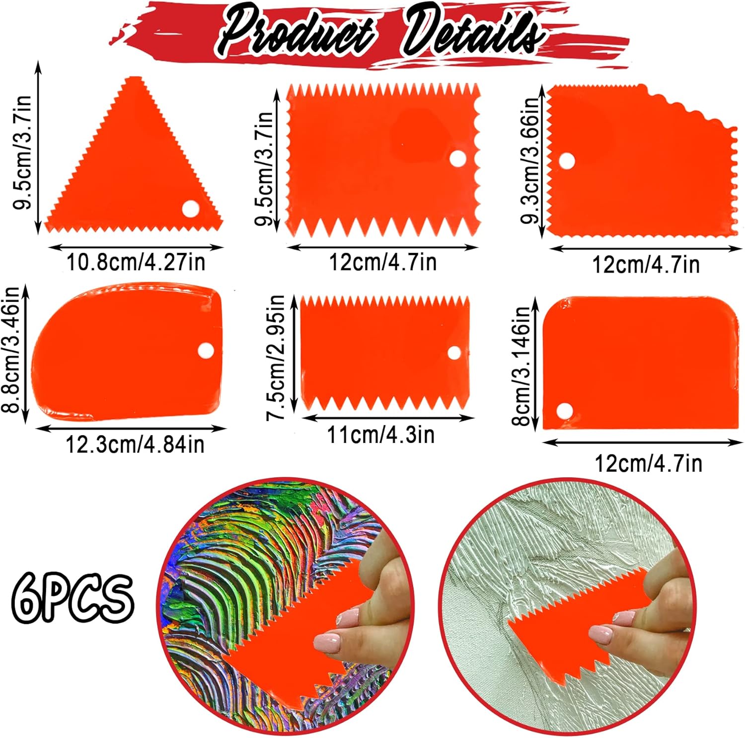 11 Piece Painting Knife Set,5 Painting Palette Knife +6 Palette Knife,Stainless Steel Palette Knife Set,Painting Knife,Painting Scraper,Palette Tools,Oil Painting Palette Knives Red Scraper