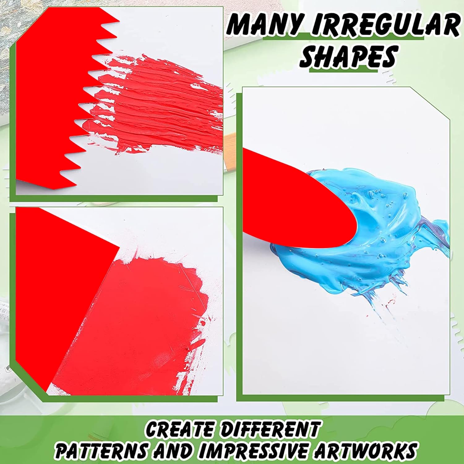 11 Piece Painting Knife Set,5 Painting Palette Knife +6 Palette Knife,Stainless Steel Palette Knife Set,Painting Knife,Painting Scraper,Palette Tools,Oil Painting Palette Knives Red Scraper