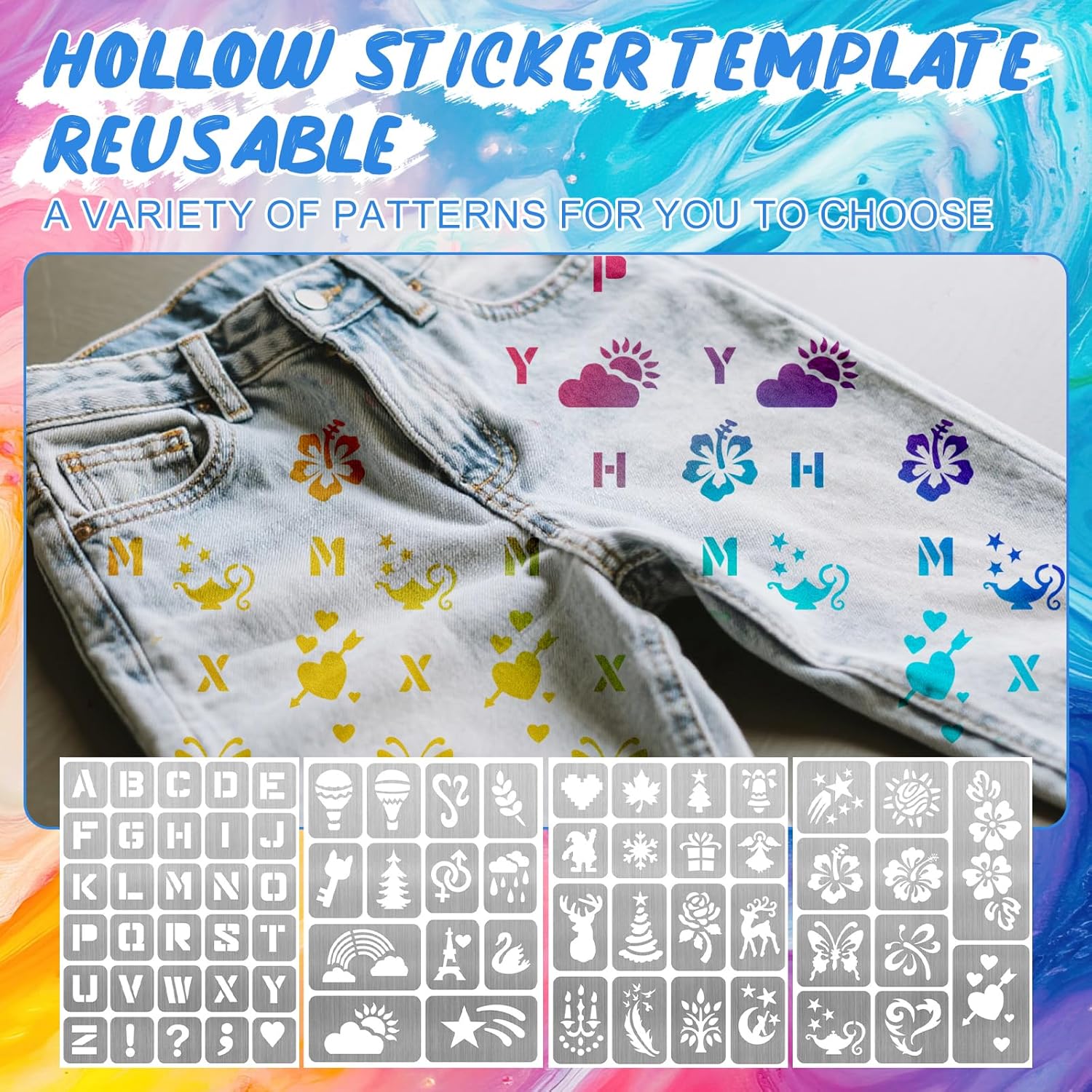 12 * 25ml Fabric Paint, Permanent Fabric Paint, Washable Fabric Paint, Fabric Paint, Can Be Used to Paint Clothes Shoes Canvas Bags, with Adhesive Pattern