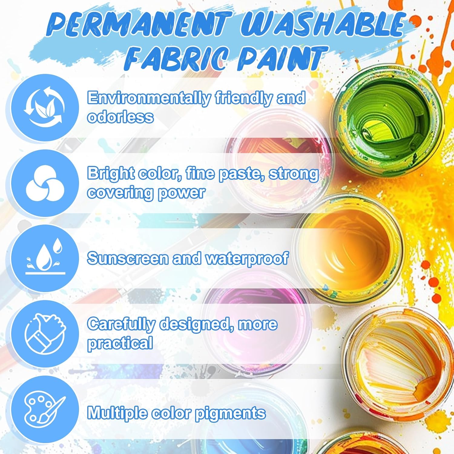 12 * 25ml Fabric Paint, Permanent Fabric Paint, Washable Fabric Paint, Fabric Paint, Can Be Used to Paint Clothes Shoes Canvas Bags, with Adhesive Pattern