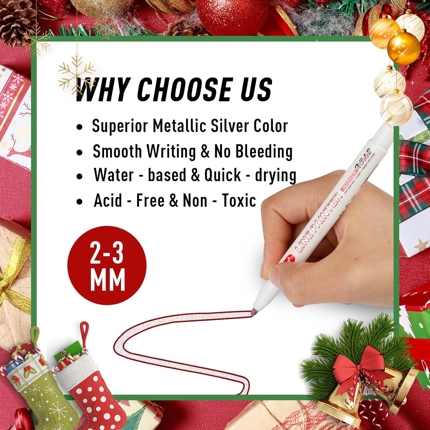 12 Colors Doodle Dazzle Marker Pens,Outline Silver Metallic Markers Double Line Penen, Self-Outline Markers Pen for Art, Drawing, Greeting Cards, Craft Projects, Pating, Metal, Glass