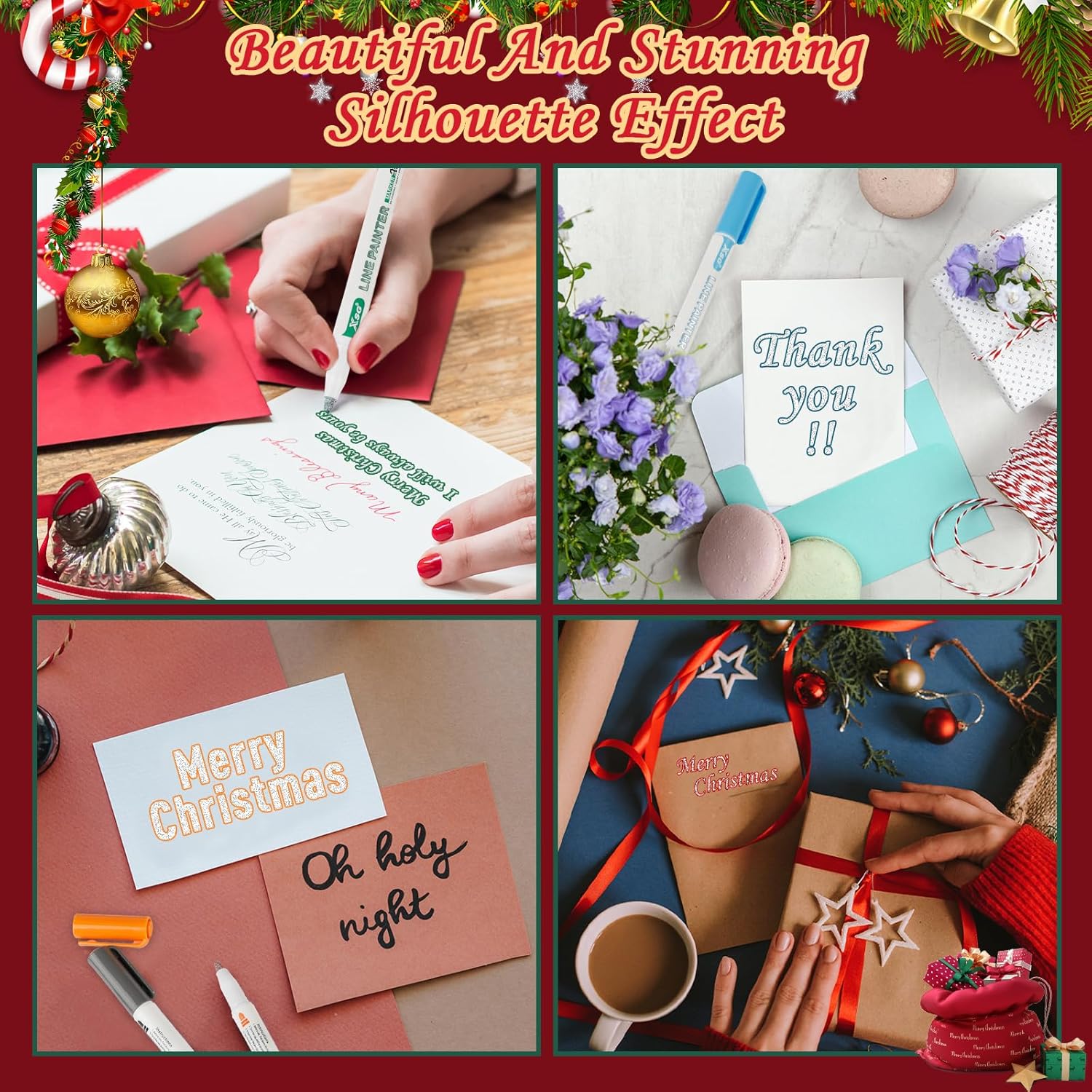 12 Colors Doodle Dazzle Marker Pens,Outline Silver Metallic Markers Double Line Penen, Self-Outline Markers Pen for Art, Drawing, Greeting Cards, Craft Projects, Pating, Metal, Glass