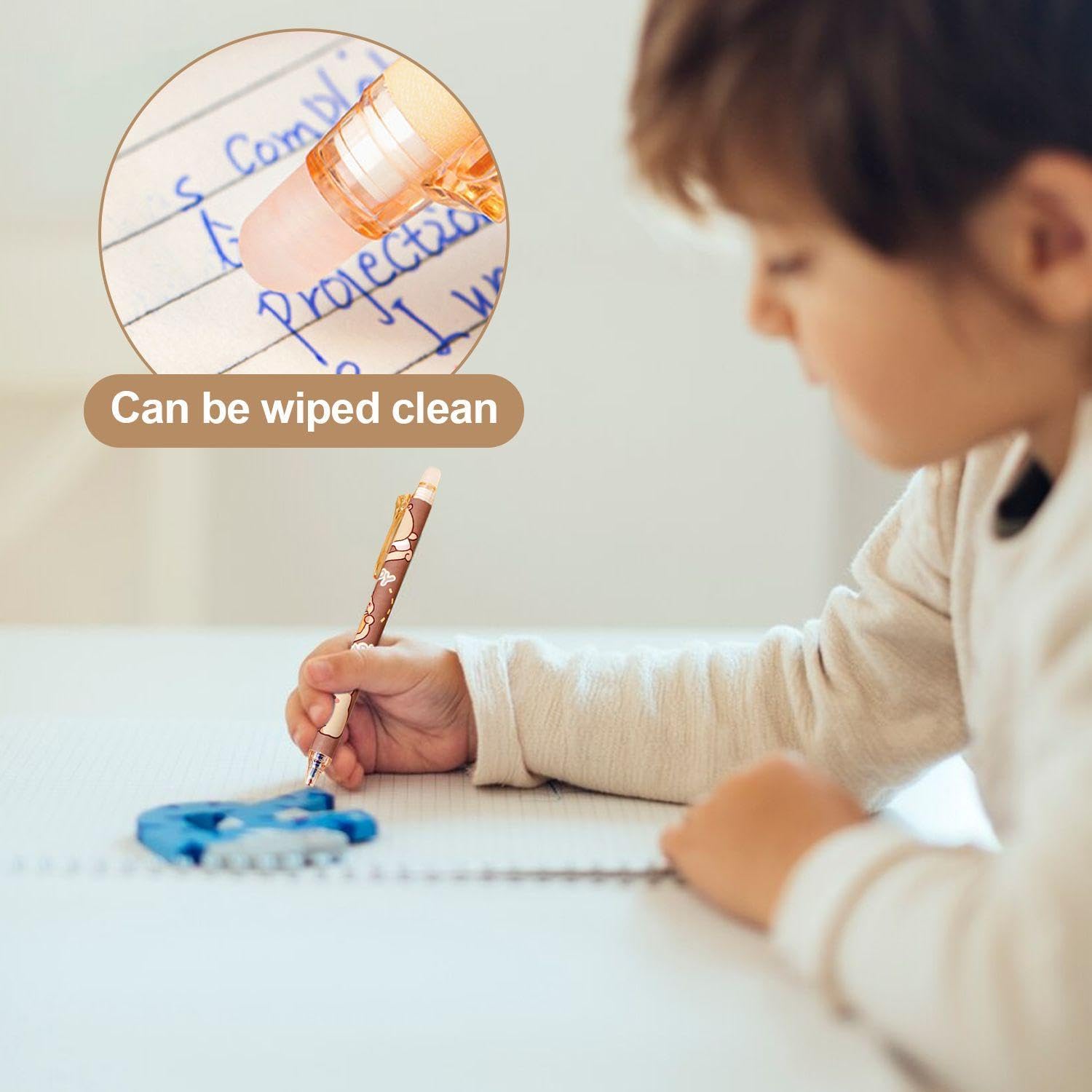 12 Erasable Capybara Cartoon Pens, Retractable Gel Pens, 0.5mm Creative Erasable Pens, Office and Learning Supplies, Student Stationery Set