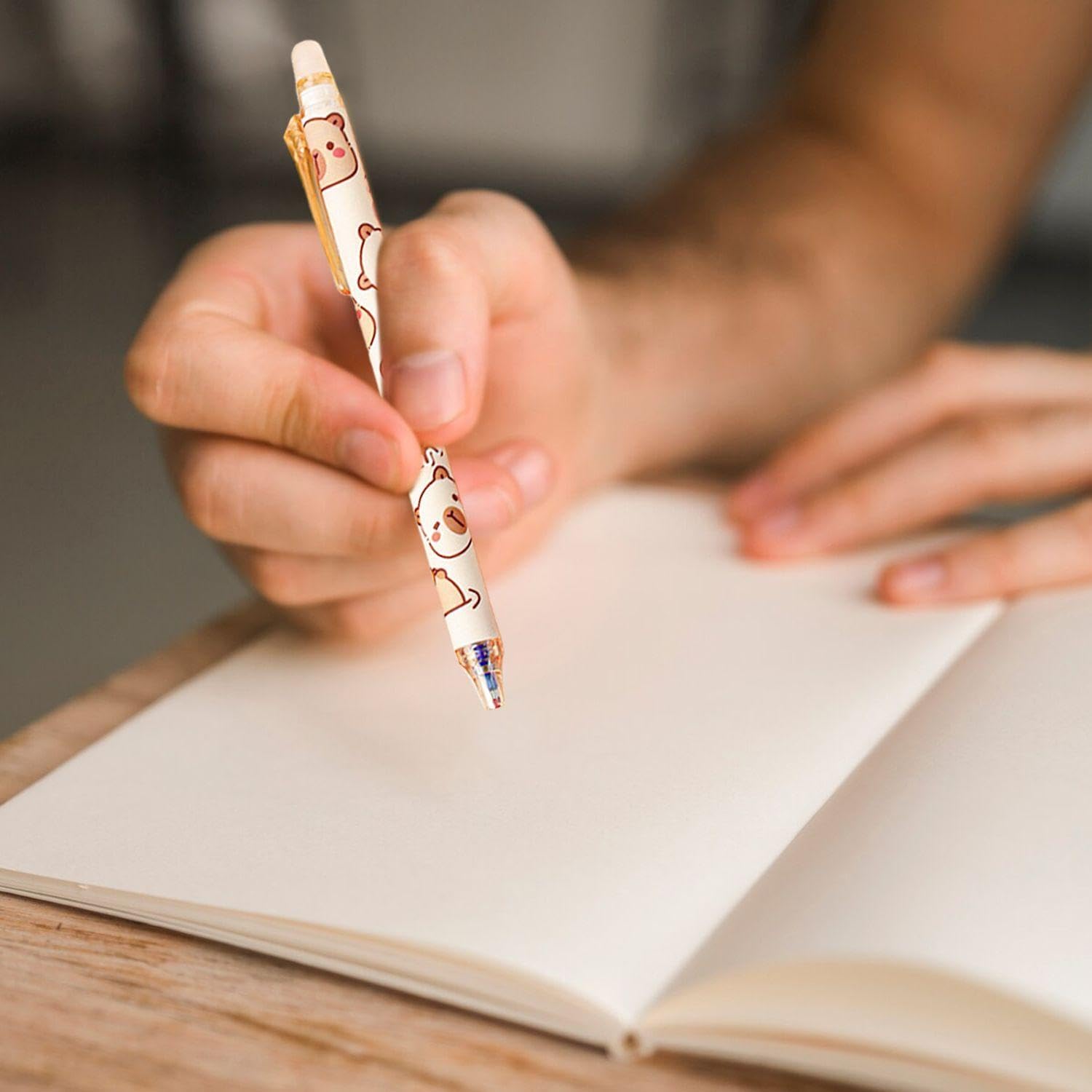 12 Erasable Capybara Cartoon Pens, Retractable Gel Pens, 0.5mm Creative Erasable Pens, Office and Learning Supplies, Student Stationery Set