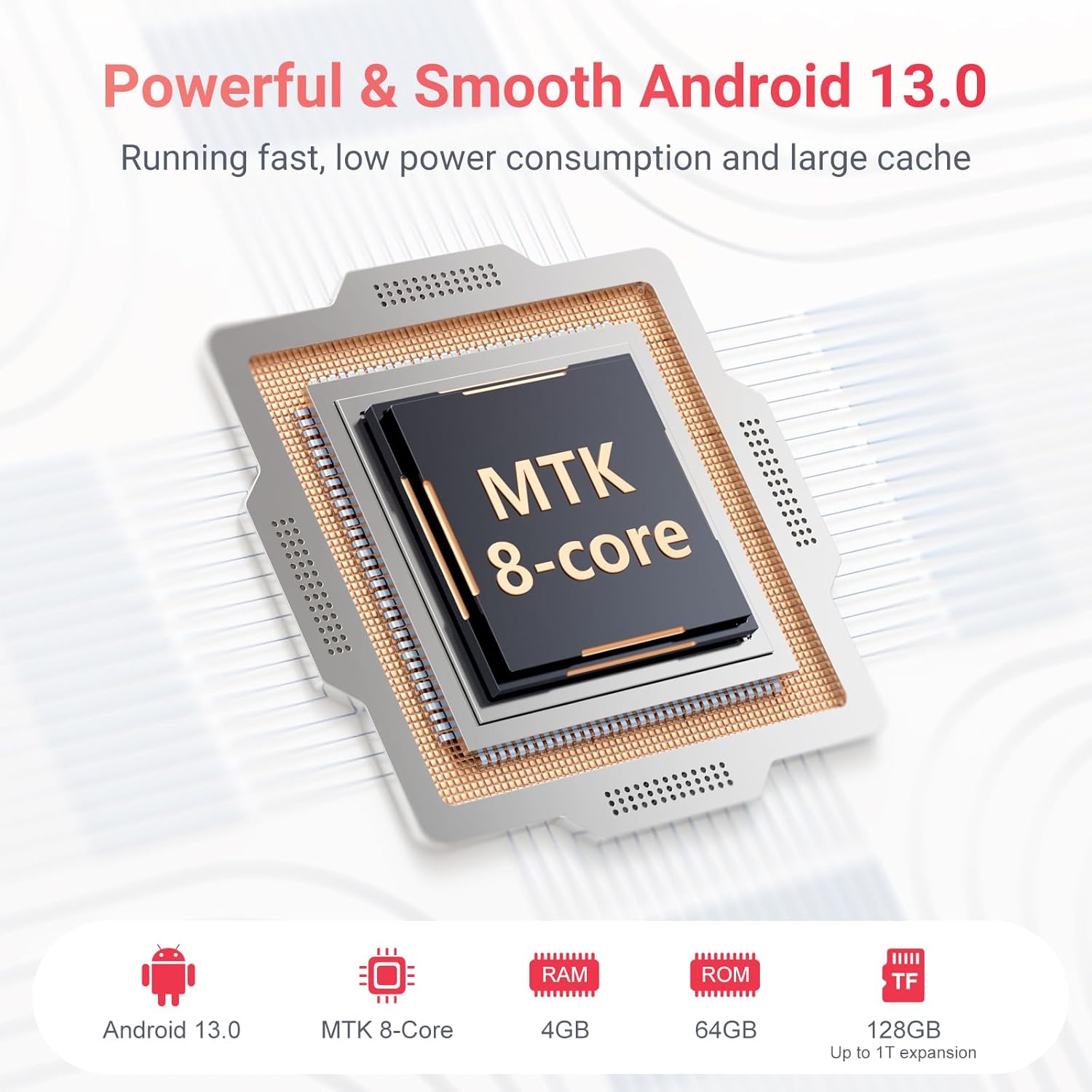 192GB MP3 Player with Bluetooth and WiFi, Android 13.0, RAM: 4GB, 4.0" HD Touch Screen MP4 Player with Speaker, Portable Spotify Player with Play Store 4 Inch Android 13.0 White + Red