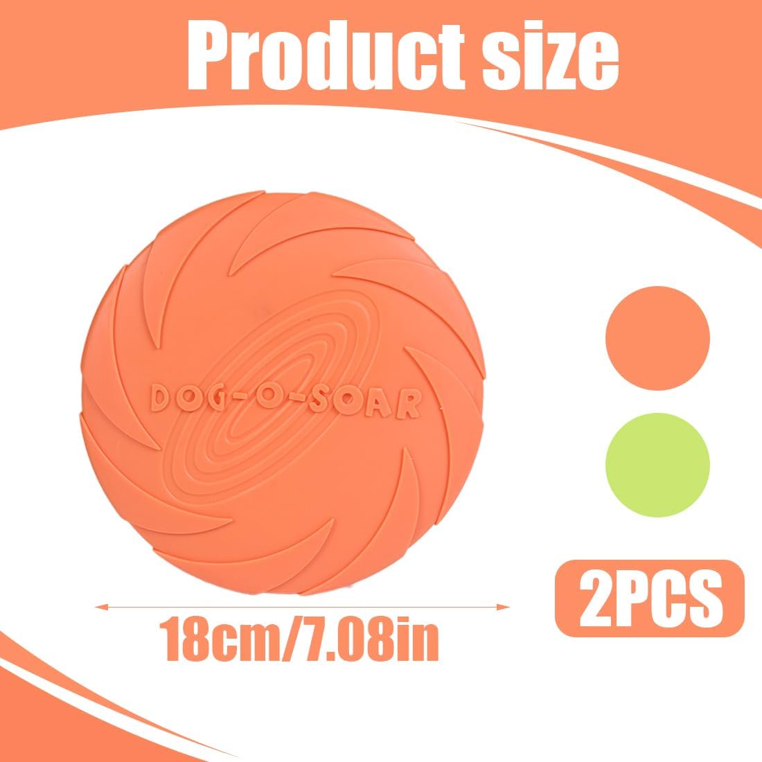 2 Pcs Durable Rubber Dog Frisbee Outdoor Training Toy D18cm