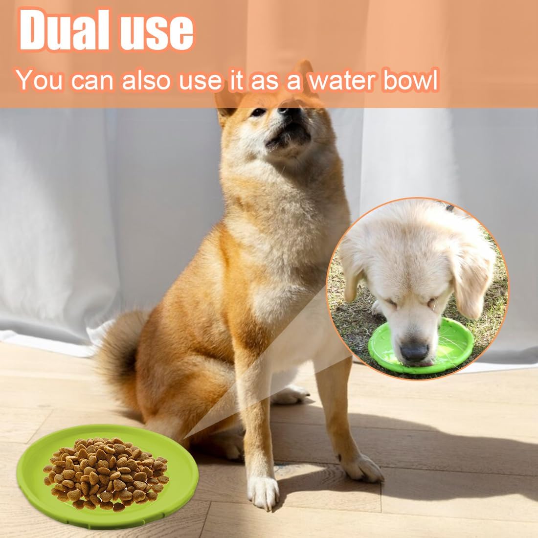 2 Pcs Durable Rubber Dog Frisbee Outdoor Training Toy D18cm