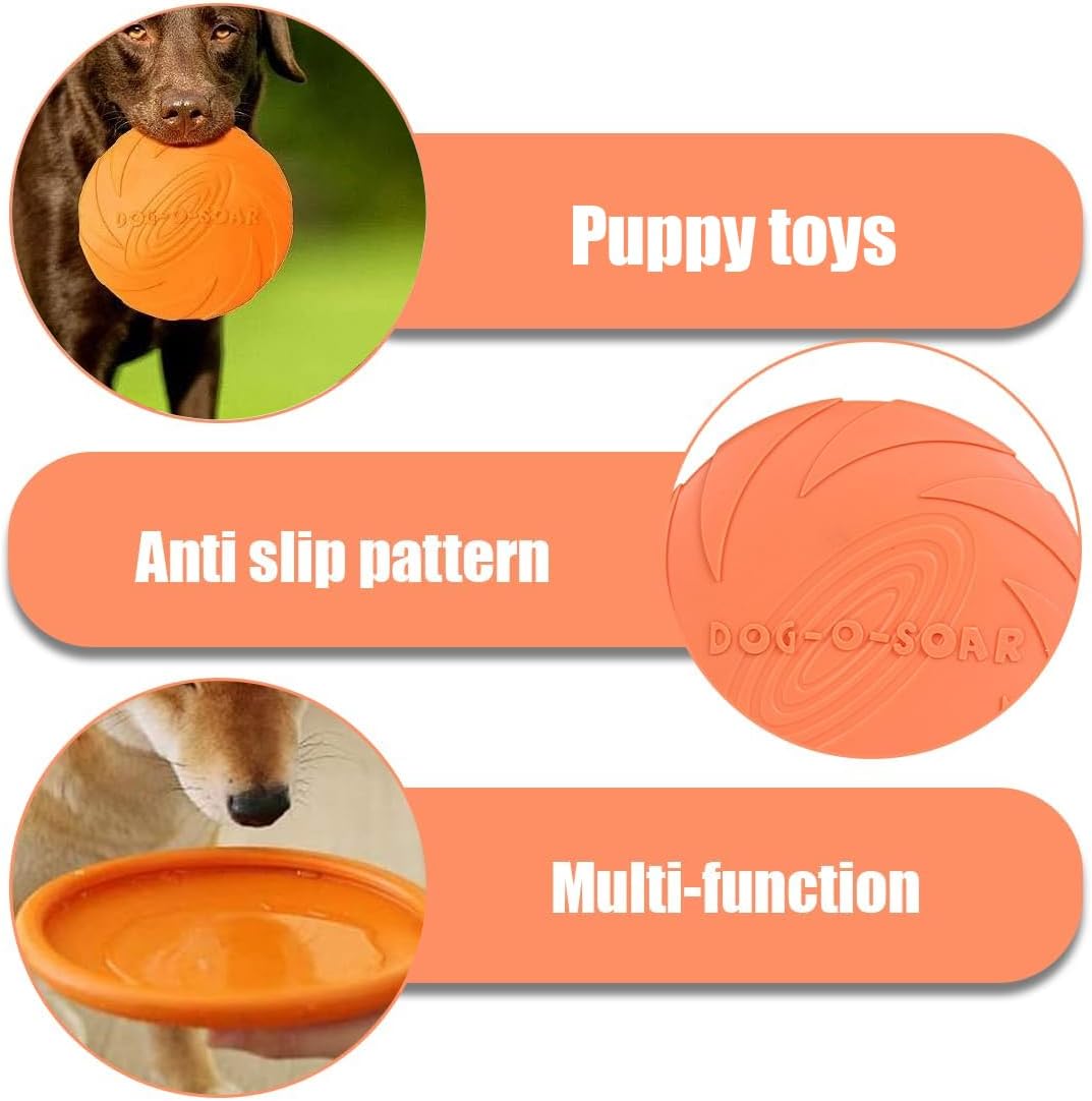 2 Pcs Durable Rubber Dog Frisbee Outdoor Training Toy D18cm