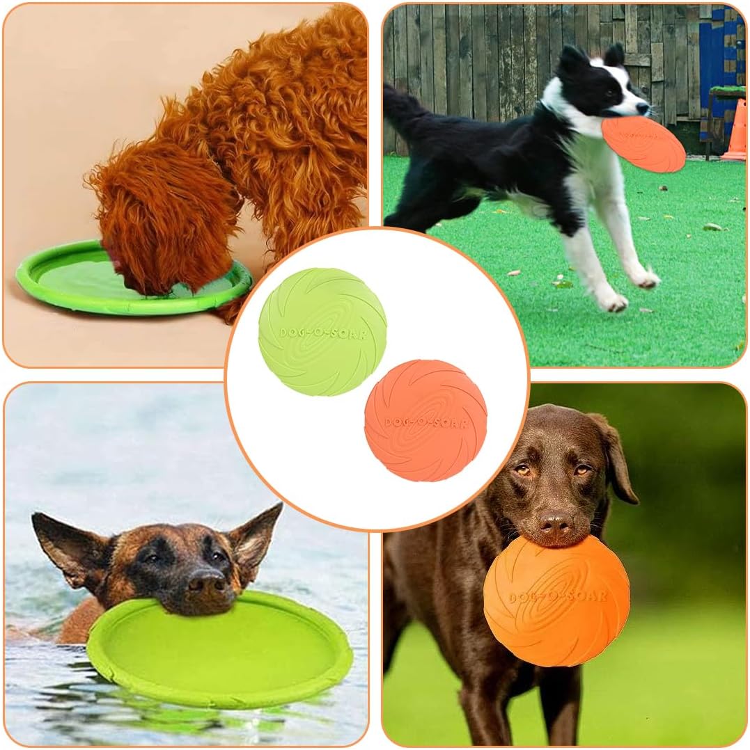 2 Pcs Durable Rubber Dog Frisbee Outdoor Training Toy D18cm