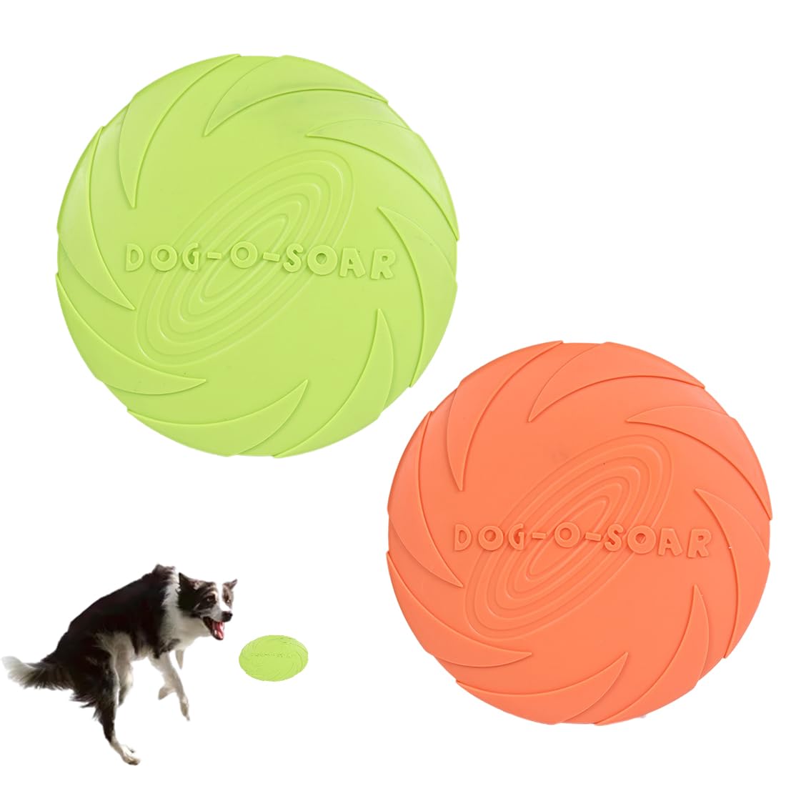 2 Pcs Durable Rubber Dog Frisbee Outdoor Training Toy D18cm