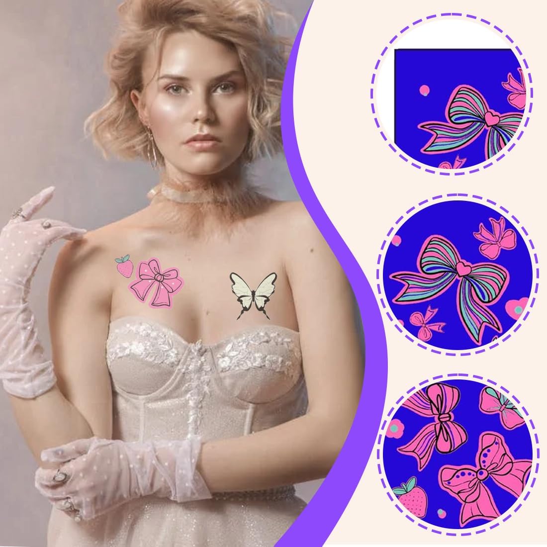 20 Sheets Temporary Neon Tattoos, Luminous Phosphorescent for Neon Party, Waterproof Tattoo Stickers for Birthday Festival Party Face Makeup, Party Tattoos, Neon Party, Temporary Tattoo