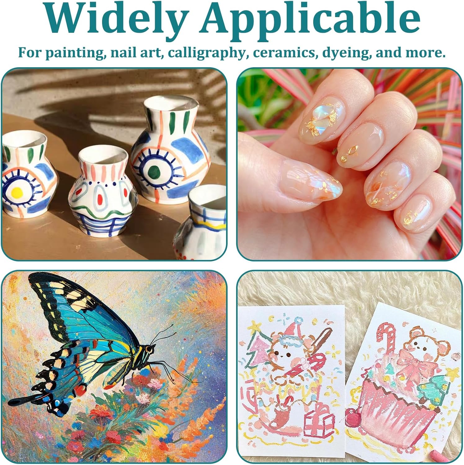 24 Pieces Watercolor, Glitter Watercolors, Solid Pearlescent Paint Set, Includes Pins and a Palette, For Artists and Hobby Painters