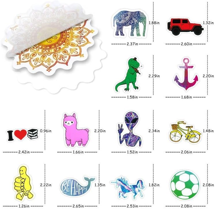 300 Pieces Cute Colorful Stickers, Waterproof Vinyl Stickers, Stickers for Scrapbooking Laptop Macbook Laptop Phone Bottle Skateboard Guitar Journal Suitcase Scooter etc