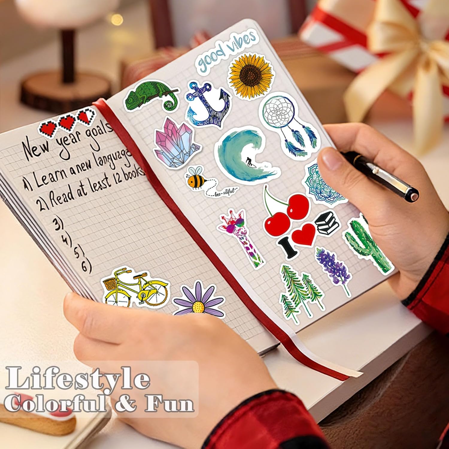 300 Pieces Cute Colorful Stickers, Waterproof Vinyl Stickers, Stickers for Scrapbooking Laptop Macbook Laptop Phone Bottle Skateboard Guitar Journal Suitcase Scooter etc