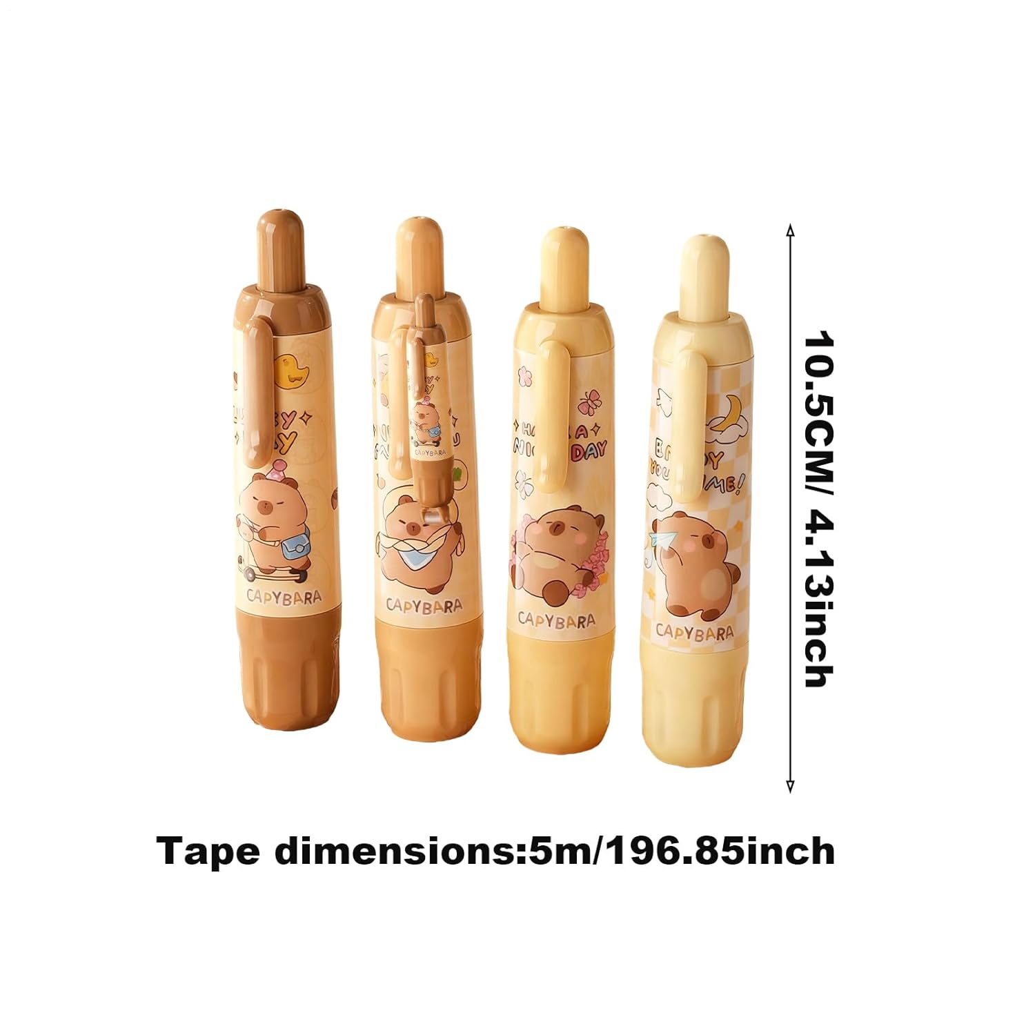 4 Pieces Double Sided Tape Pens, White Paper Correction Tape, Pocket Size Retractable Glue Tape Rollers, Pressure Glue Pen for Crafts, Cards, Photos, Albums