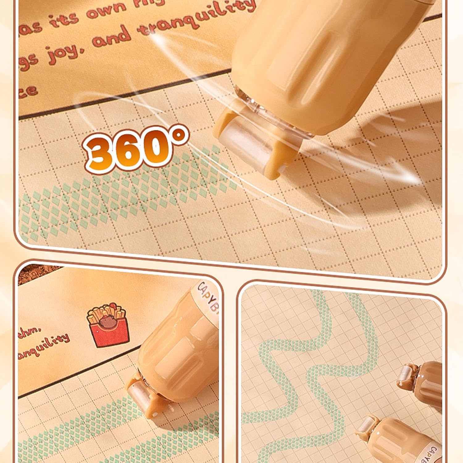 4 Pieces Double Sided Tape Pens, White Paper Correction Tape, Pocket Size Retractable Glue Tape Rollers, Pressure Glue Pen for Crafts, Cards, Photos, Albums