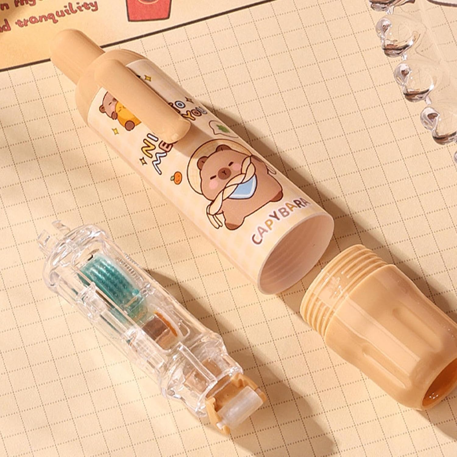 4 Pieces Double Sided Tape Pens, White Paper Correction Tape, Pocket Size Retractable Glue Tape Rollers, Pressure Glue Pen for Crafts, Cards, Photos, Albums