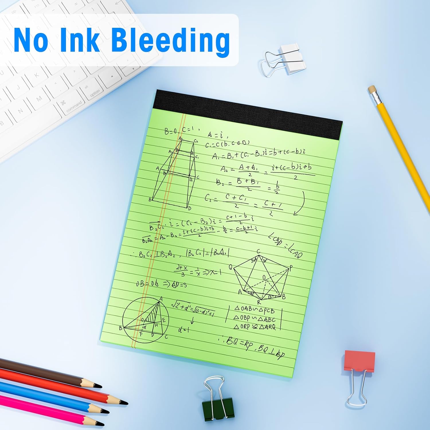 5pcs Legal Pads 8.5 x 11, Note Pads, College Ruled Notebook, Color Note Pads, Writing Pads, Notepads 8.5 x 11, Memo Pad Paper Pads Perforated, Ruled Line Notebooks for Work, School, Office pink/purple/blue/green/yellow