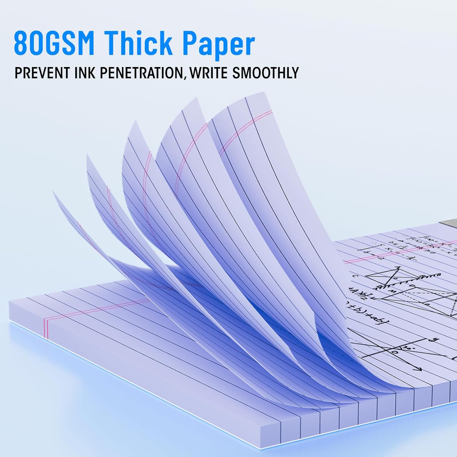 5pcs Legal Pads 8.5 x 11, Note Pads, College Ruled Notebook, Color Note Pads, Writing Pads, Notepads 8.5 x 11, Memo Pad Paper Pads Perforated, Ruled Line Notebooks for Work, School, Office pink/purple/blue/green/yellow