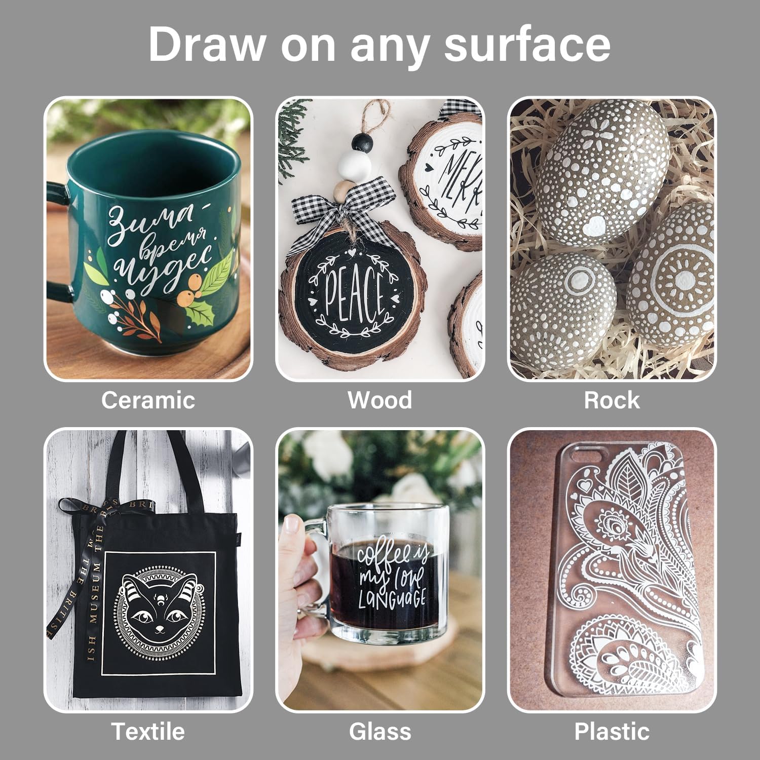 5pcs White Acrylic Drawing Pencils Fine Point Acrylic Gel Pens Matte for Drawing on Black Paper Sketching Illustration Card Making 5 Colors