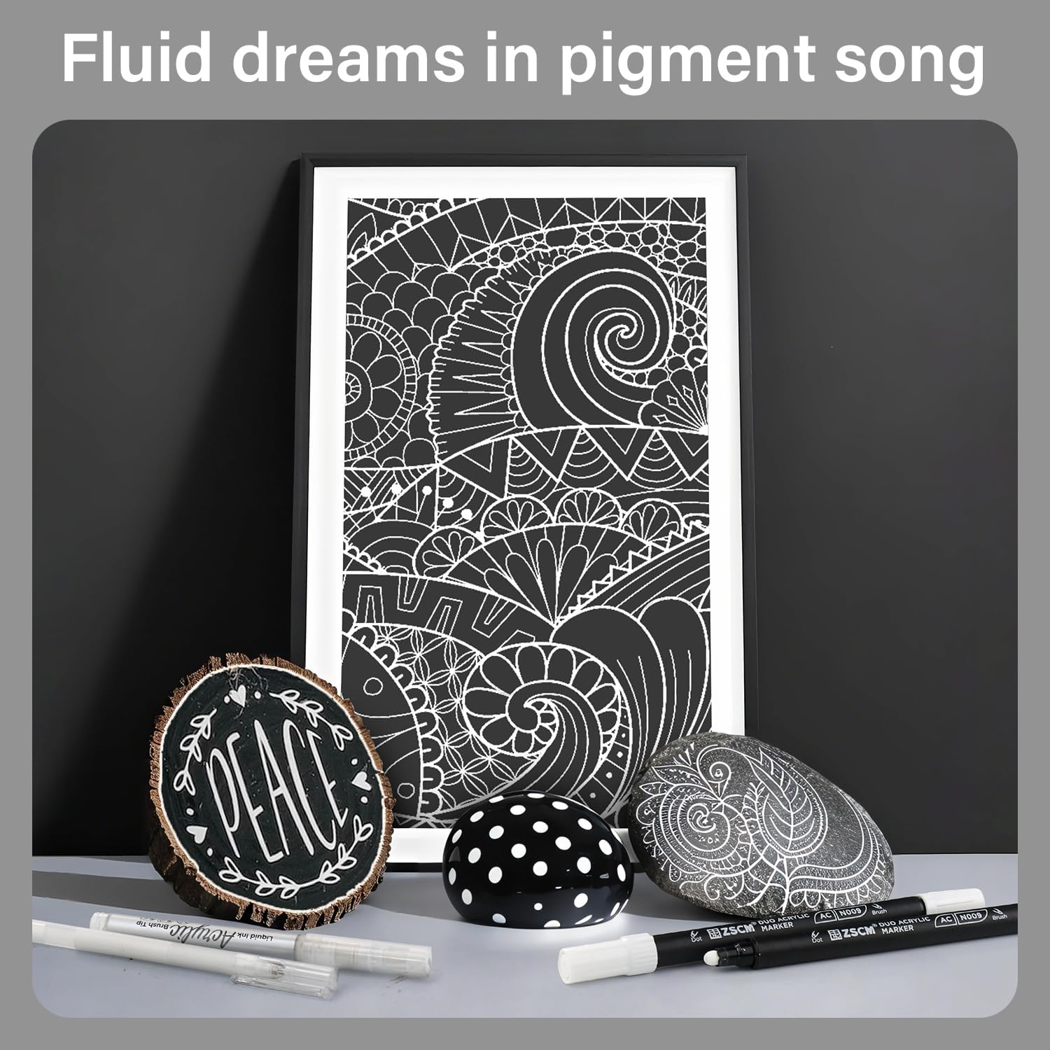 5pcs White Acrylic Drawing Pencils Fine Point Acrylic Gel Pens Matte for Drawing on Black Paper Sketching Illustration Card Making 5 Colors