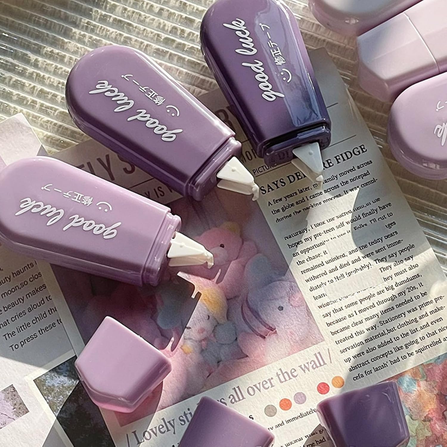 6 pcs White Out Tape Lovely Correction Roller Gradients Aesthetic for Students B